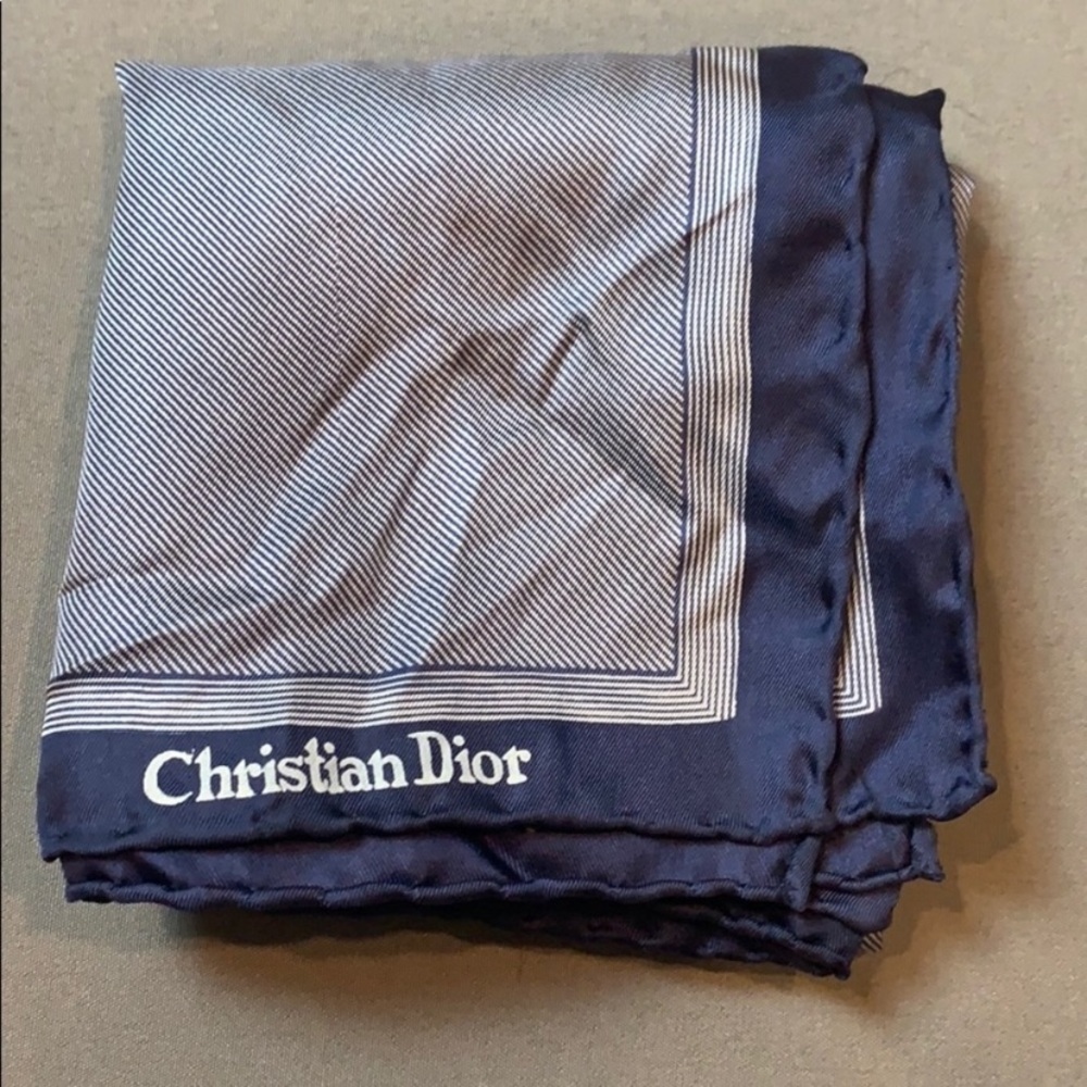 Christian Dior‎ vintage silk striped scarf